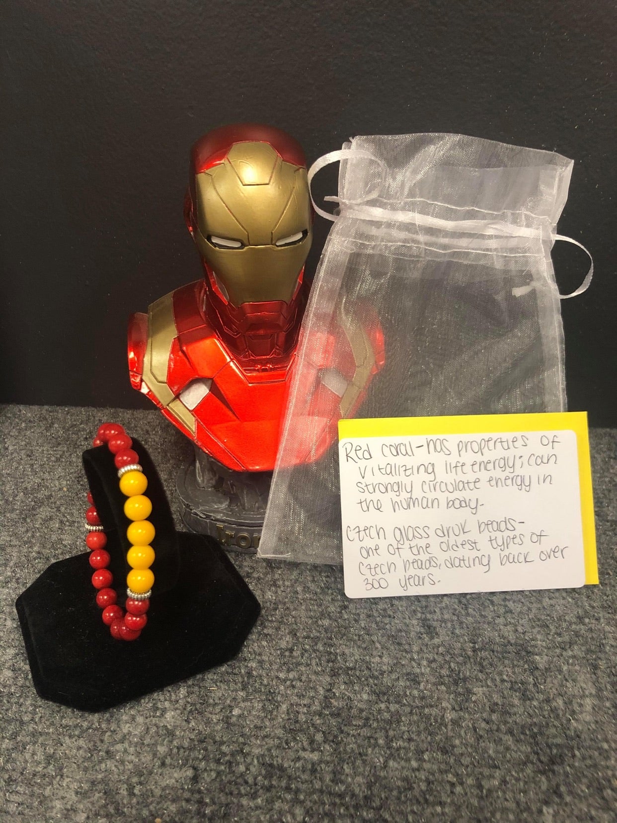 DAYNA'S DELICACIES BEADED BRACELET-RED & YELLOW