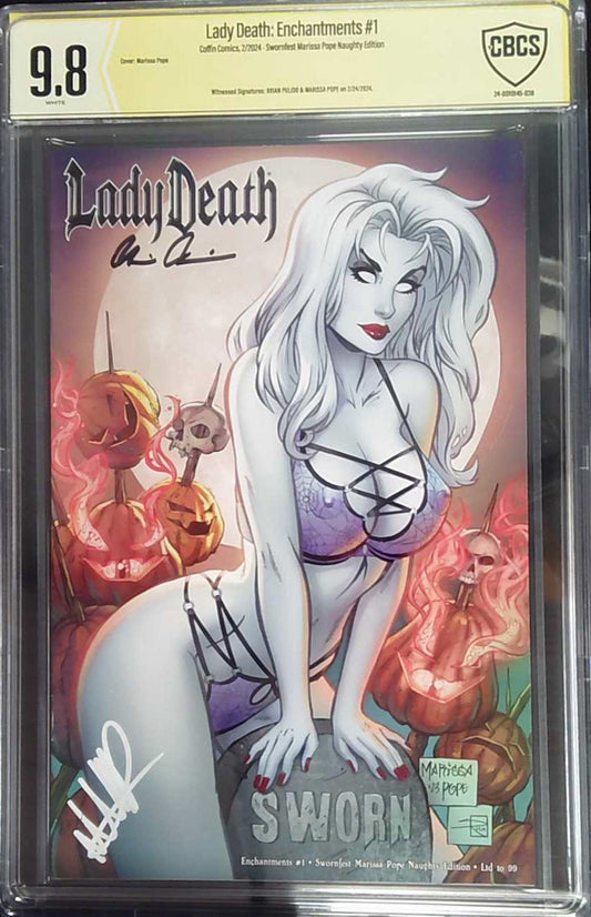 Lady Death: Enchantments #1 CBCS Yellow Label 9.8 Swornfest Marissa Pope Naughty Edition