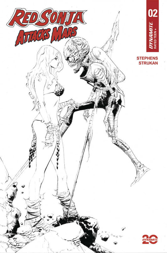 Red Sonja Attacks Mars #2 Cover E 1:10 Variant Edition Lee Line Art