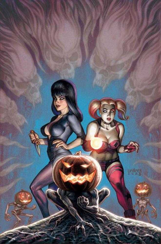 Harley Quinn X Elvira #1 Cover T 1:30 Joseph Michael Linsner Full Art Variant