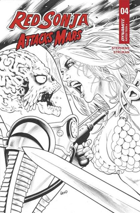 Red Sonja Attacks Mars #4 (Of 4) Cover J 1:7 Greg Land Line Art Variant