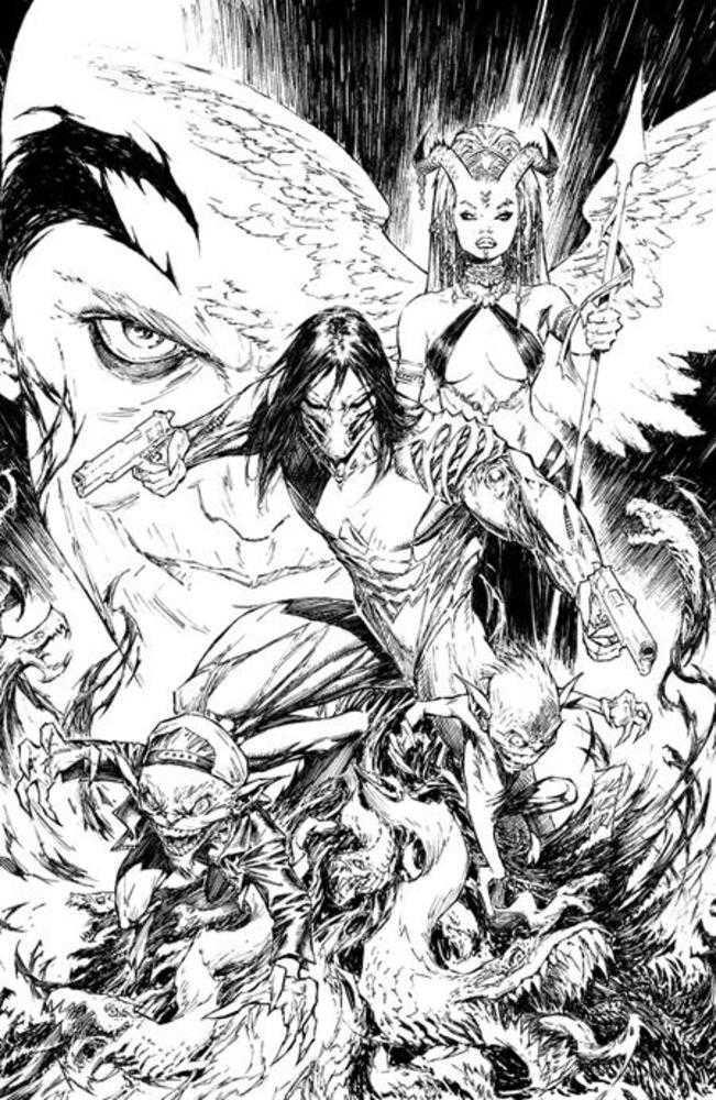 Darkness (2025) #1 Cover I Inc 1:250 Marc Silvestri Black & White Full Art Variant
