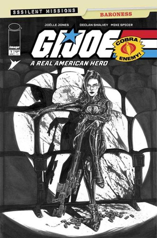 G.I. Joe A Real American Hero Sssilent Missions Baroness #1 (One Shot) Cover C 1:10 Joelle Jones Black & White Variant