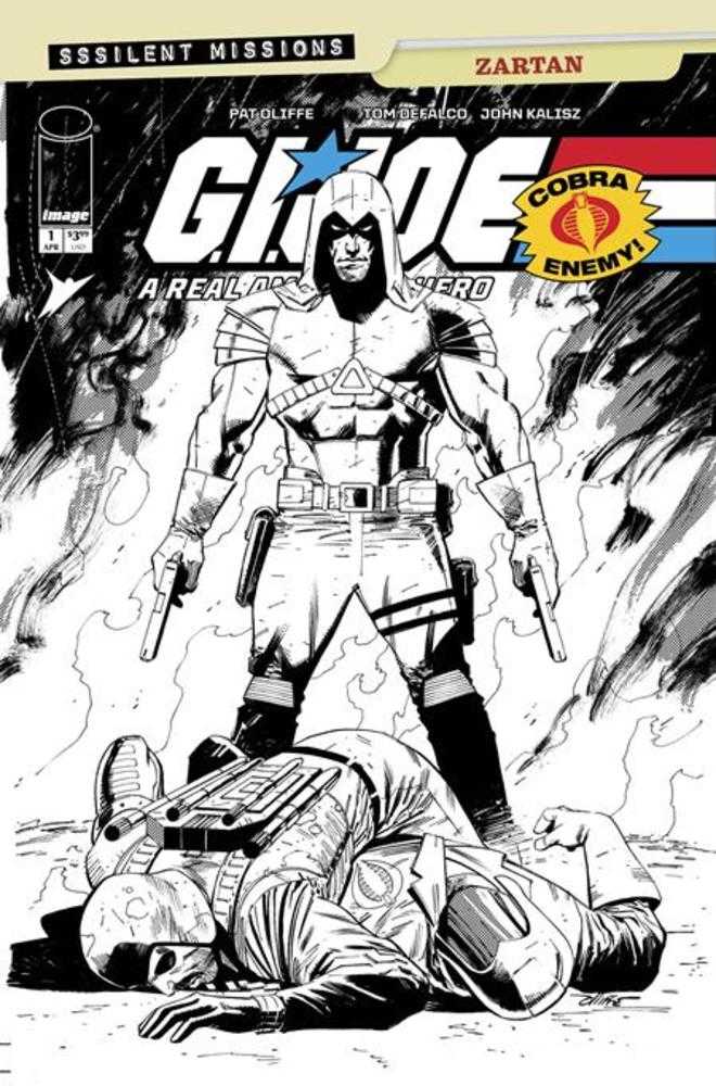 G.I. Joe A Real American Hero Sssilent Missions Zartan #1 (One Shot) Cover C 1:10 Pat Olliffe Black & White Variant