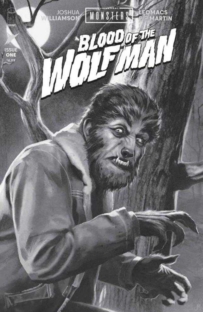 Universal Monsters Blood Of The Wolf Man #1 (Of 4) Cover D 1:25 Joshua Middleton Classic Horror Black & White Variant