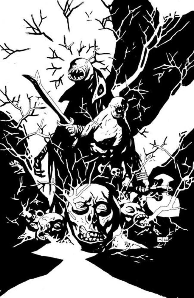 Red Roots #1 Cover I 1:50 Mike Mignola Black & White Full Art Variant