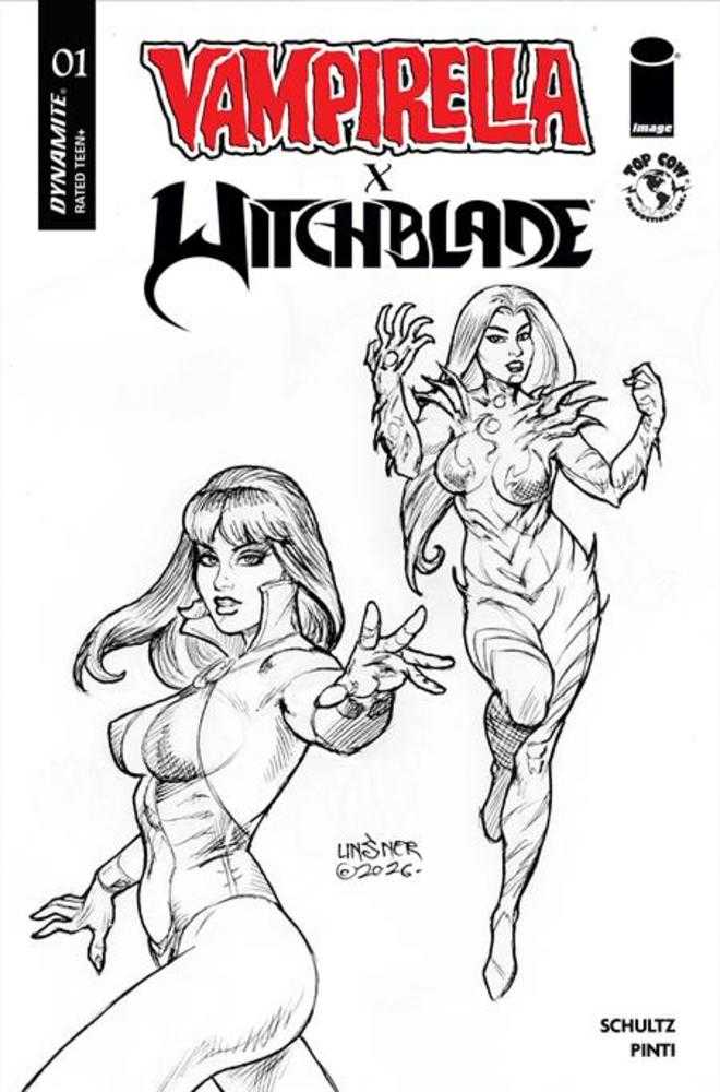 Vampirella X Witchblade Special #1 (One Shot) Cover K 1:15 Joseph Michael Linsner Line Art Variant