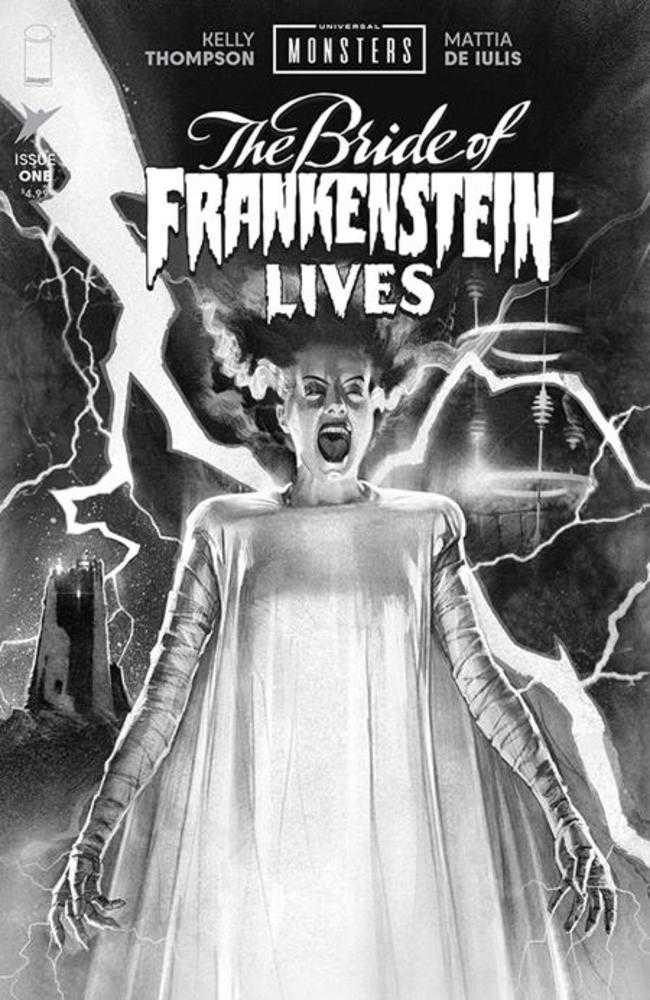 Universal Monsters The Bride Of Frankenstein Lives #1 (Of 4) Cover E 1:25 Joshua Middleton Black & White Classic Horror Variant