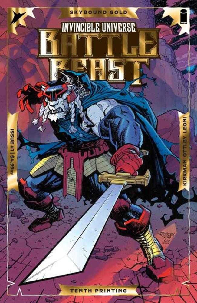 Invincible Universe Battle Beast #1 10th Printing Cover A Ryan Ottley & Annalisa Leoni Emboss & Gold Foil