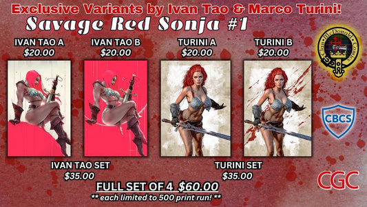 Savage Red Sonja #1 Tao & Turini Variants!