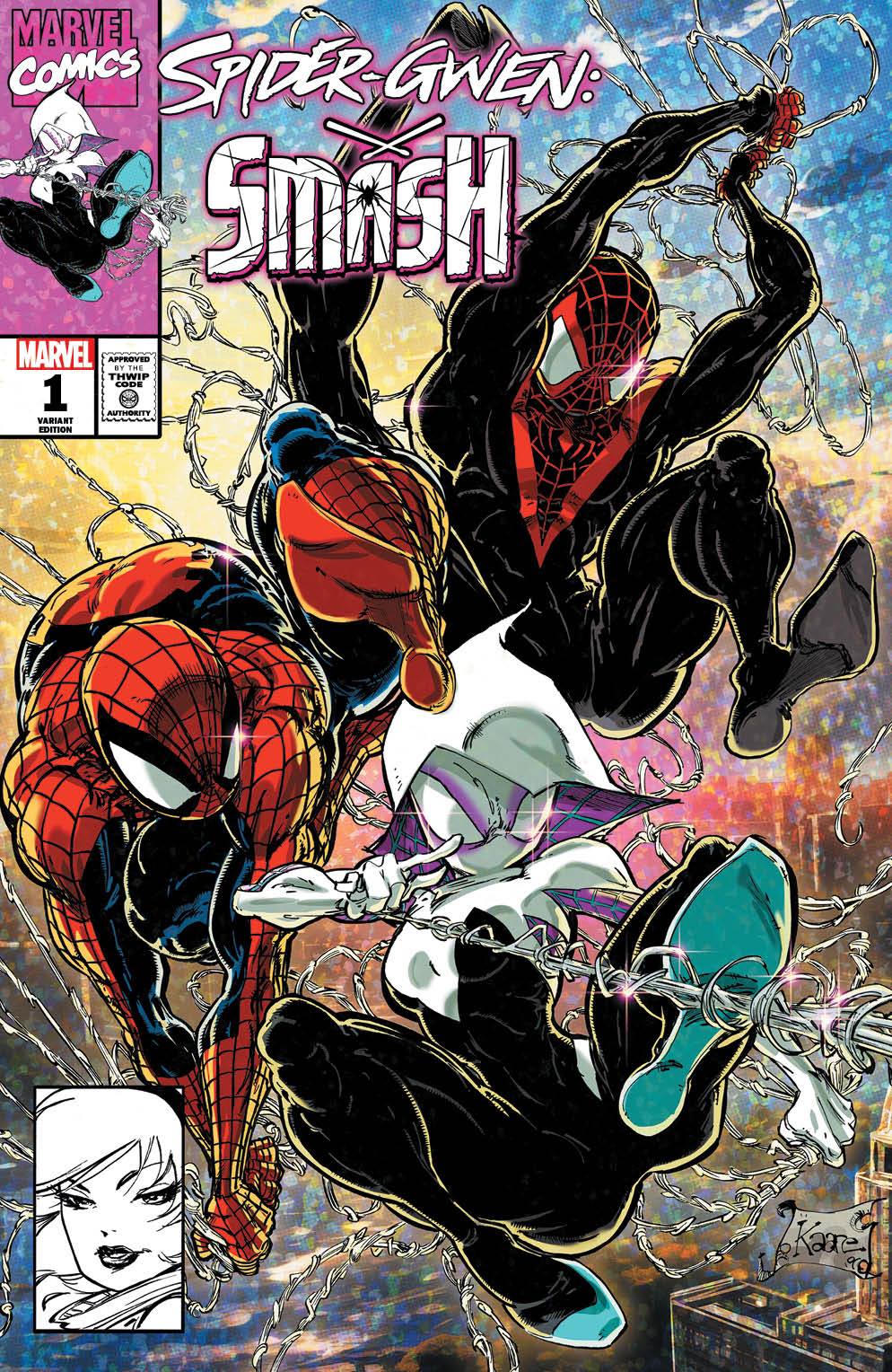 SPIDER-GWEN SMASH #1 COVER ART BY KAARE ANDREWS!!