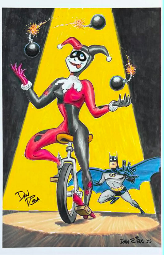 Classic Harley Quinn 11x17 Glossy Print - Signed by Dan Riba!!