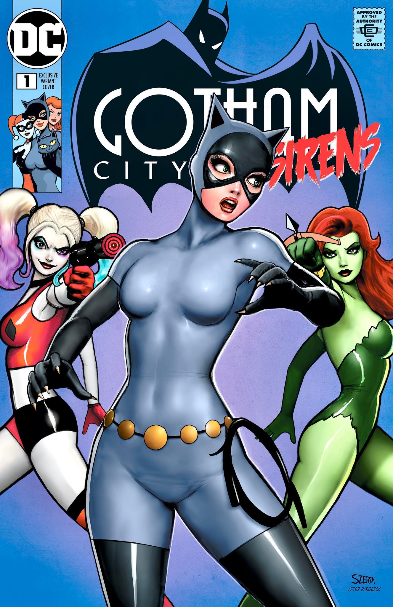 GOTHAM CITY SIRENS #1 W/COVER ART BY NATHAN SZERDY!!