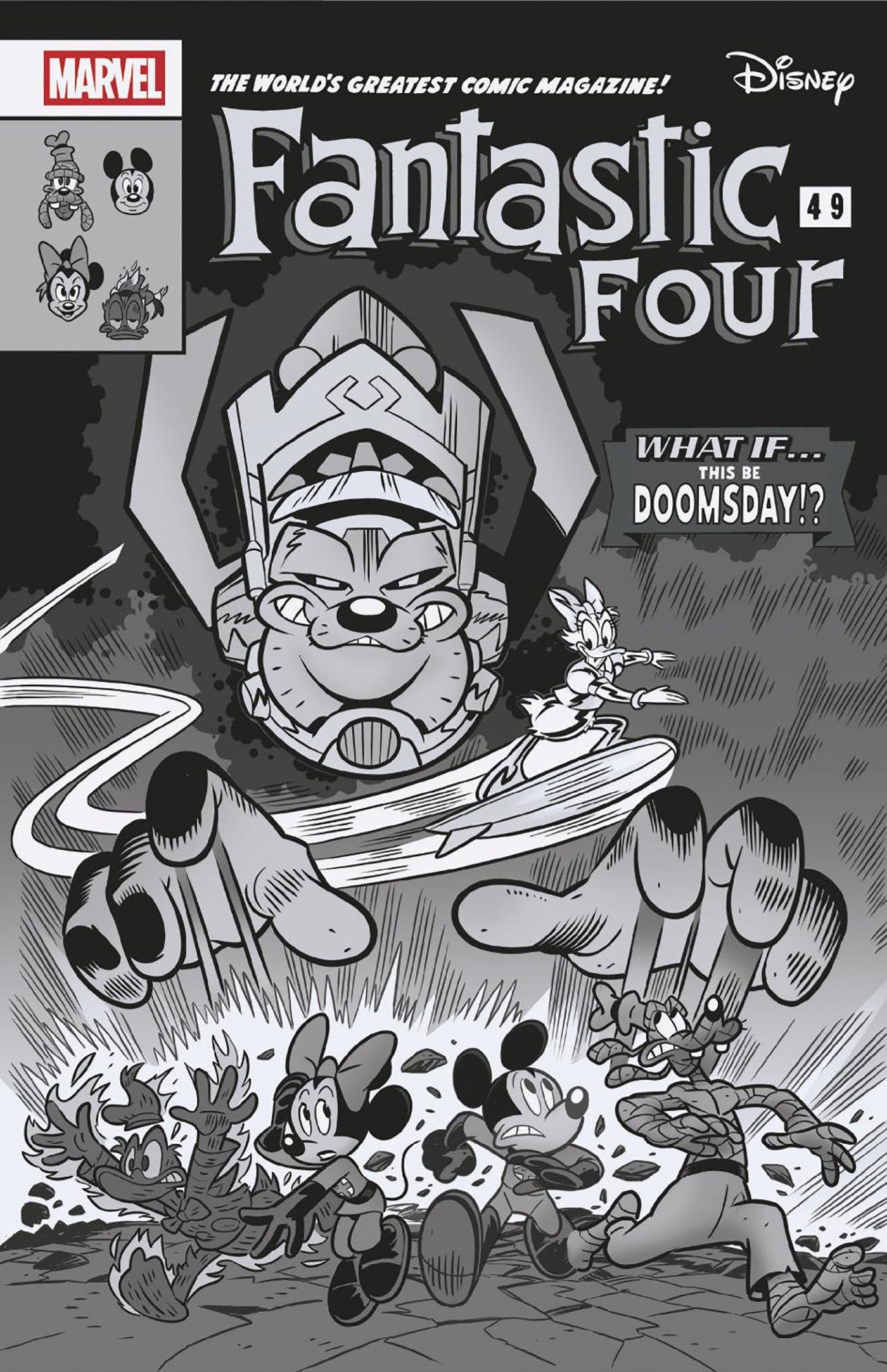 Fantastic Four #1 Lorenzo Pastrovicchio 1:100 Black And White Disney What If? Fantastic Four Homage Variant