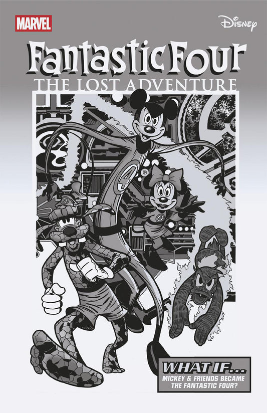 Fantastic Four #3 1:100 Vitale Mangiatordi Black And White Disney What If? Fantastic Four Homage Variant [Doom]