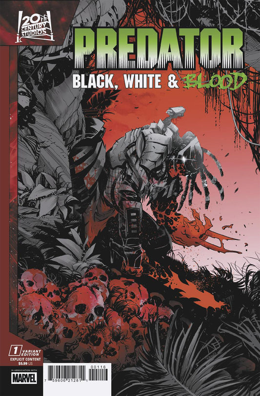 Predator: Black, White & Blood #1 Federico Vicentini 1:25 Variant
