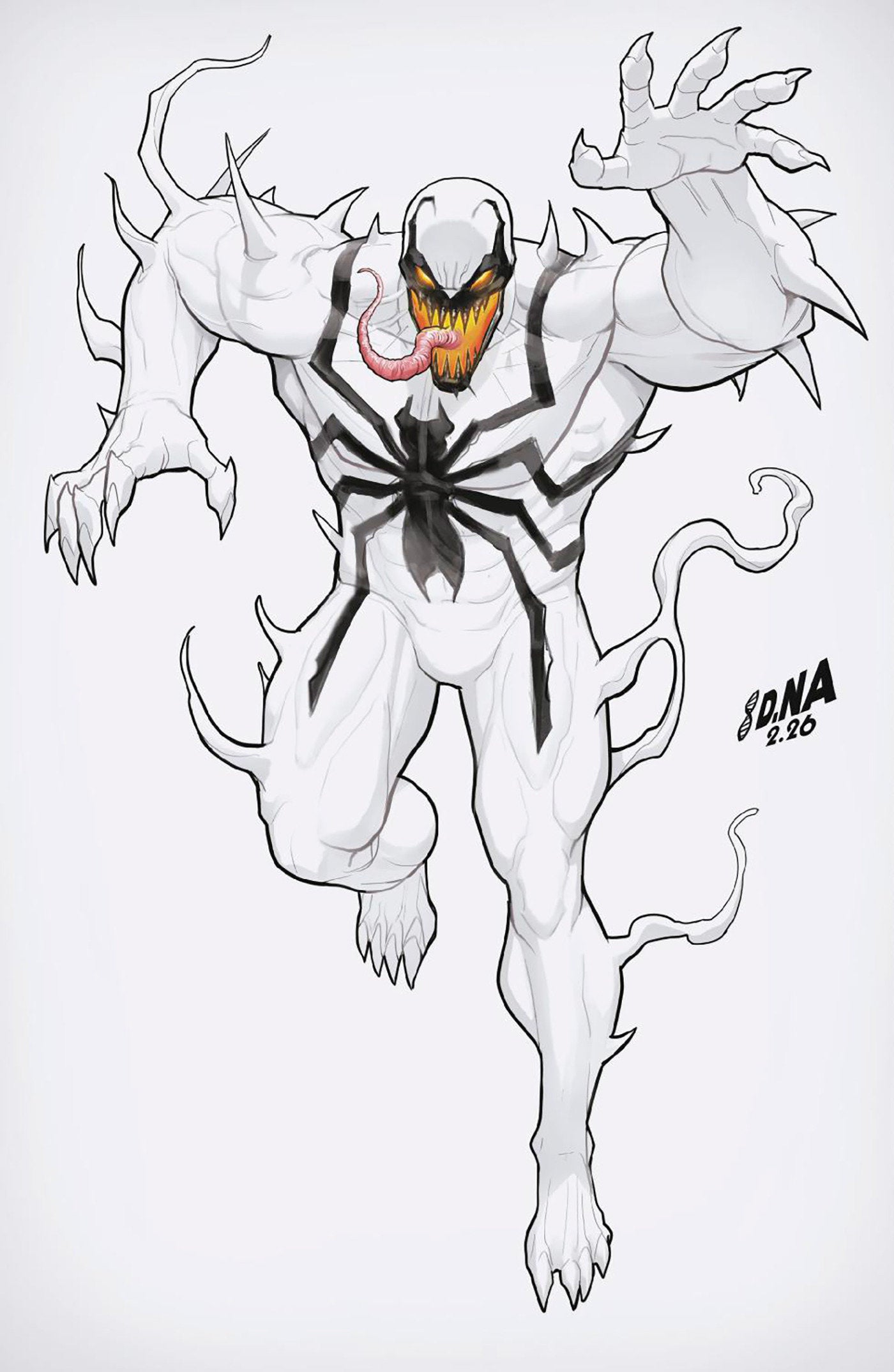 Venom #256 1:50 David Nakayama Color Block White Full Art Variant [Ds]