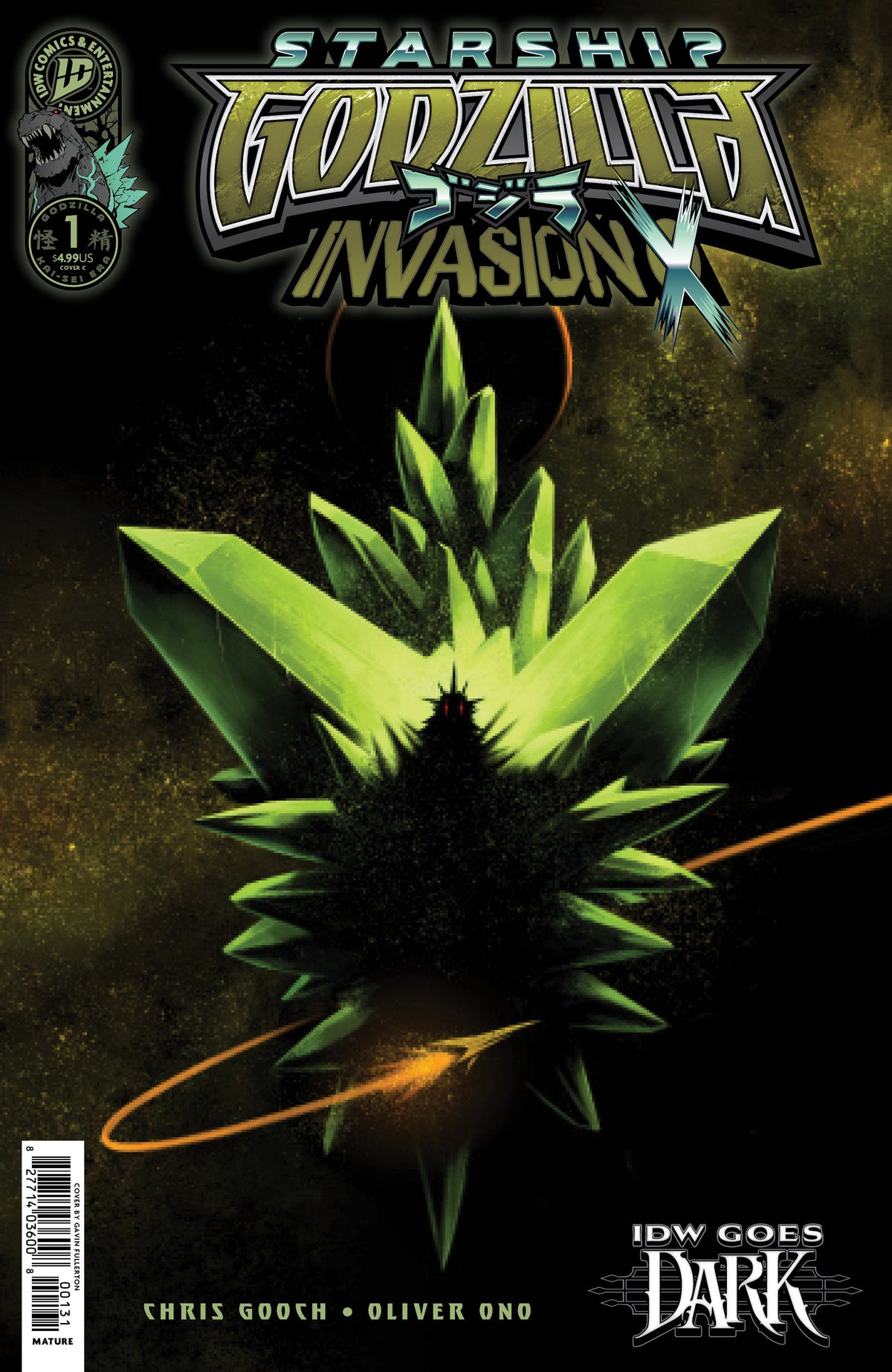 Starship Godzilla: Invasion X [Kai Sei Era] #1 Variant C (Fullerton IDW Goes Dark Variant)