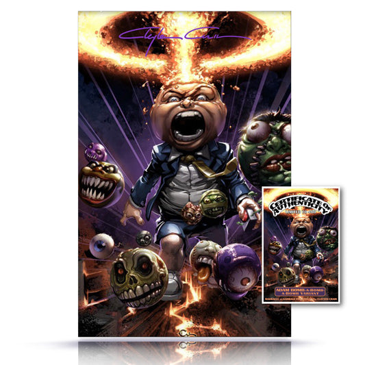 Classic Signed Madballs VS Garbage Pail Kids Time Again #1 Virgin Cover w/Sticker Card COA