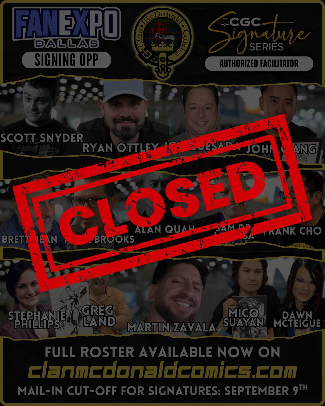 FanExpo Dallas Signing Opportunities