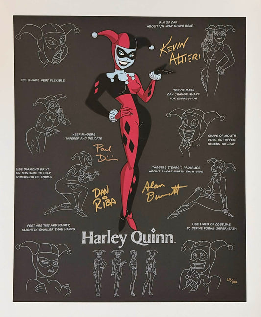 Classic Harley Quinn Giclee Print 15x18 (12x16 image) - Already Triple Signed by Kevin Altieri, Dan Riba, & Alan Burnett!!