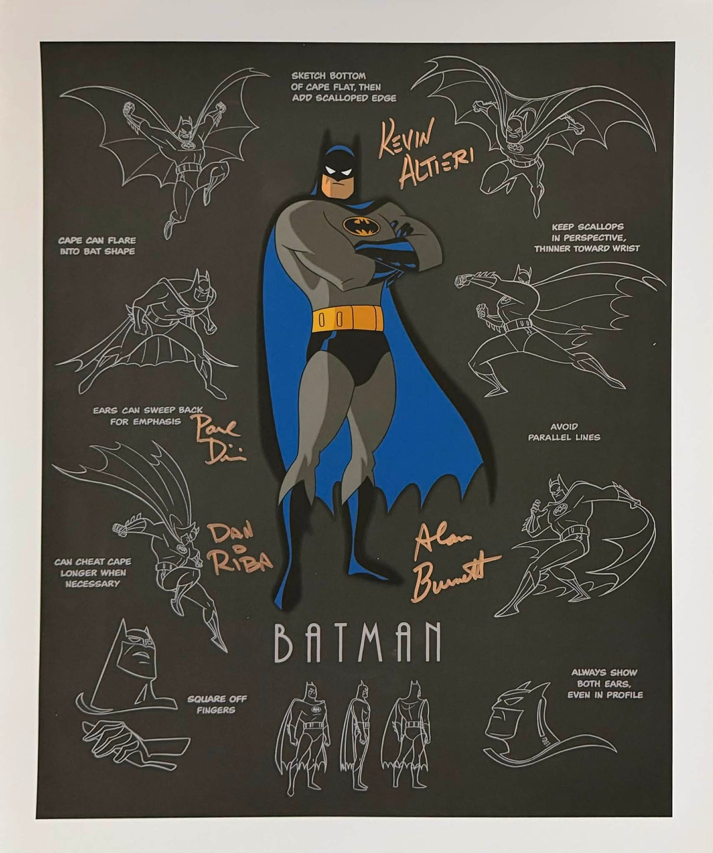 Batman Giclee Print 15x18 (12x16 image) - Already Triple Signed by Kevin Altieri, Dan Riba, & Alan Burnett!!