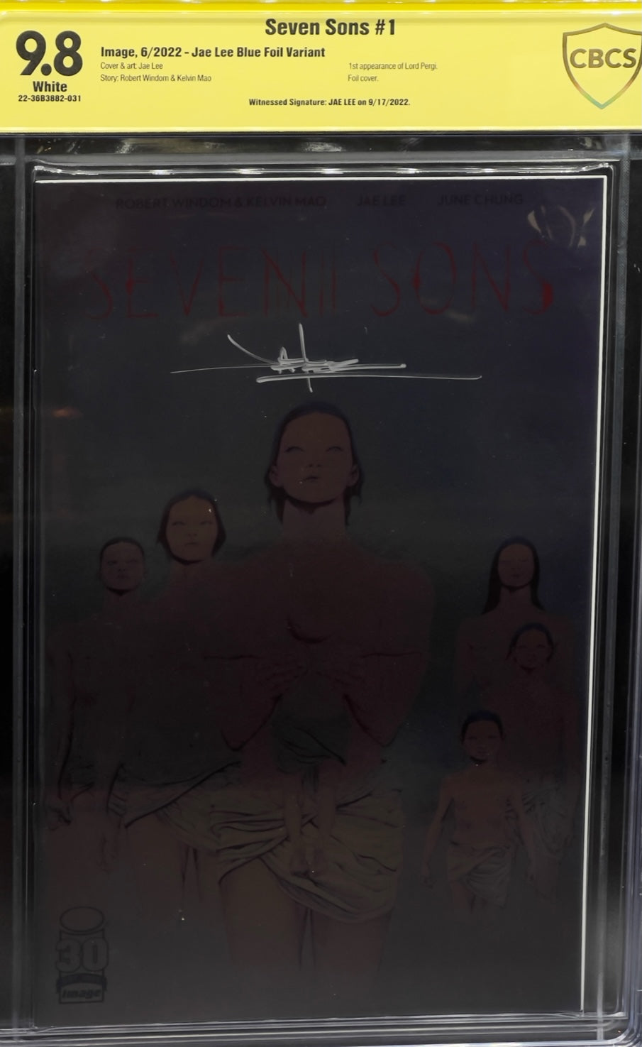 Seven Sons #1 Blue Foil Variant CBCS 9.8 Yellow Label Jae Lee