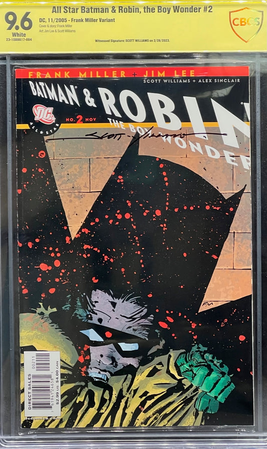 All Star Batman & Robin, the Boy Wonder #2 Frank Miller Variant CBCS 9.6 Yellow Label Scott Williams