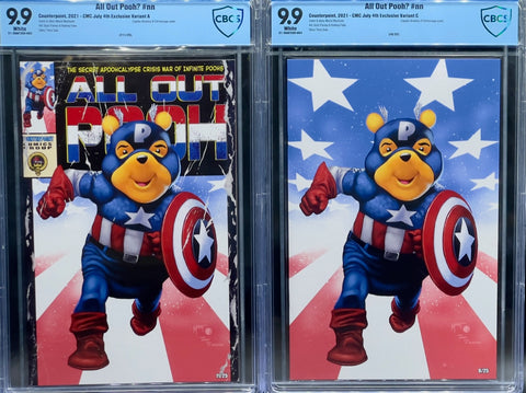 All Out Pooh? #nn CMC July 4th Exclusive A & C Variant SET CBCS 9.9 Blue Label