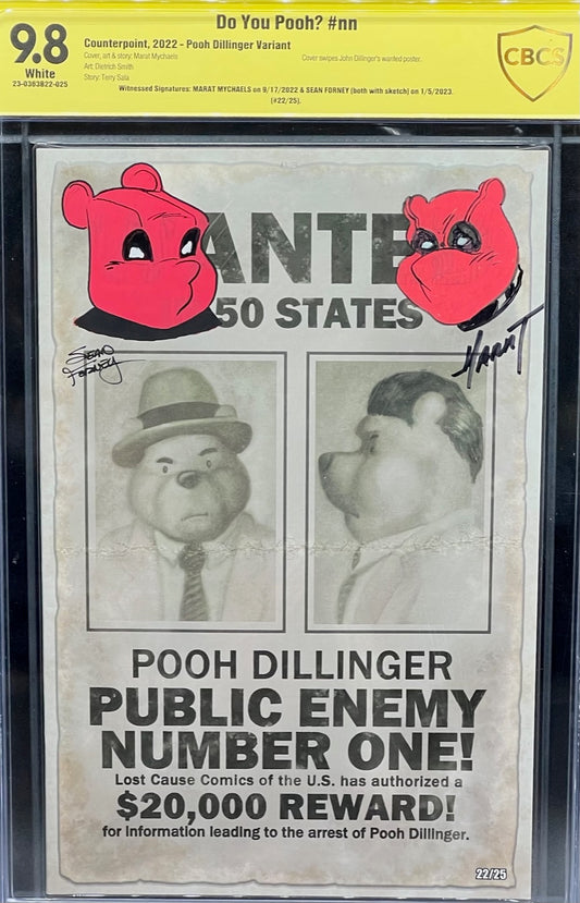 Do You Pooh? #nn Pooh Dillinger Variant CBCS 9.8 Yellow Label~ DUAL SIGNED~ Marat & Forney