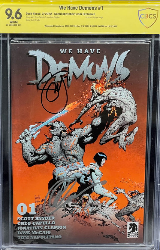 We Have Demons #1 Comicsketchart.com Exclusive CBCS 9.6 Yellow Label Capullo & Snyder