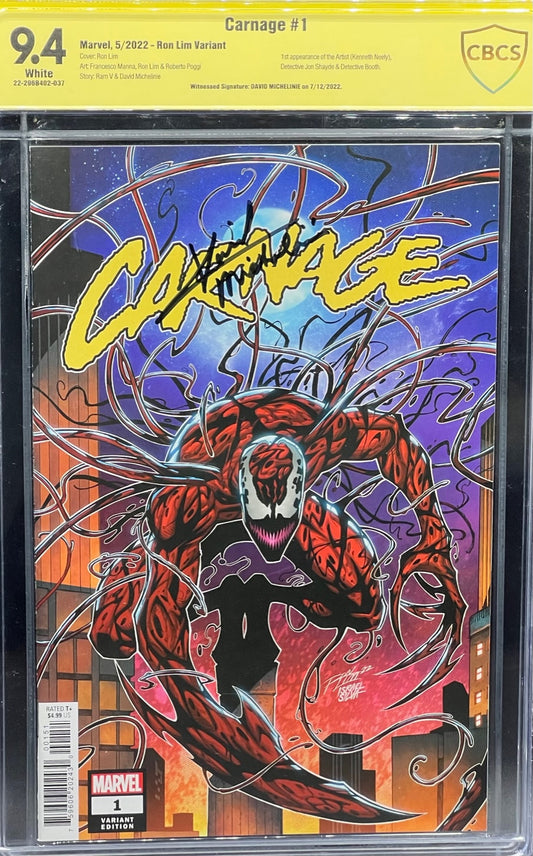 Carnage #1 Ron Lim Variant CBCS 9.4 Yellow Label David Michelinie