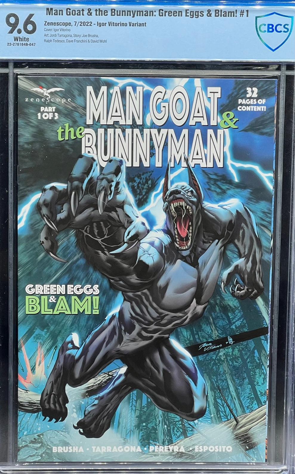 Man Goat & the Bunnyman: Green Eggs & Blam! #1 Igor Vitorino Variant CBCS 9.6 Blue Label