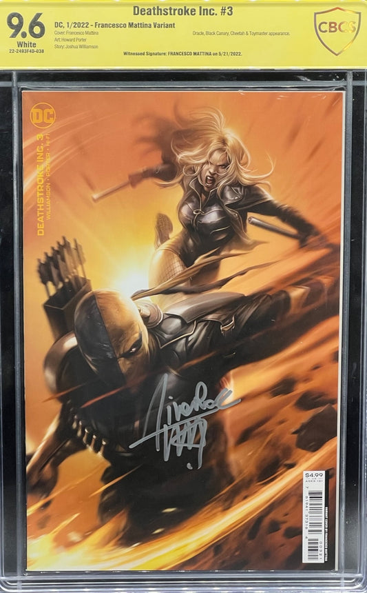 Deathstroke Inc. #3 Francesco Mattina Variant CBCS 9.6 Yellow Label