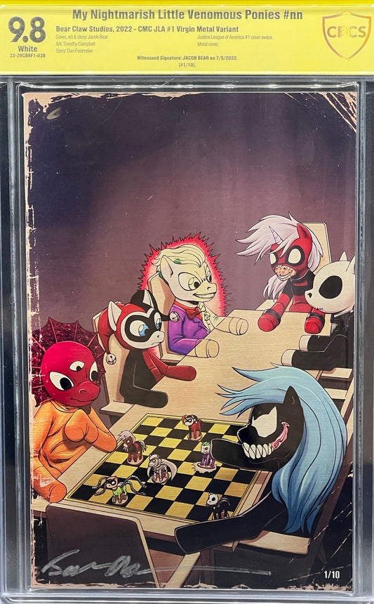 My Nightmarish Little Venomous Ponies #nn CMC JLA #1 Virgin Metal Variant (#1/10) CBCS 9.8 Yellow Label Jacob Bear