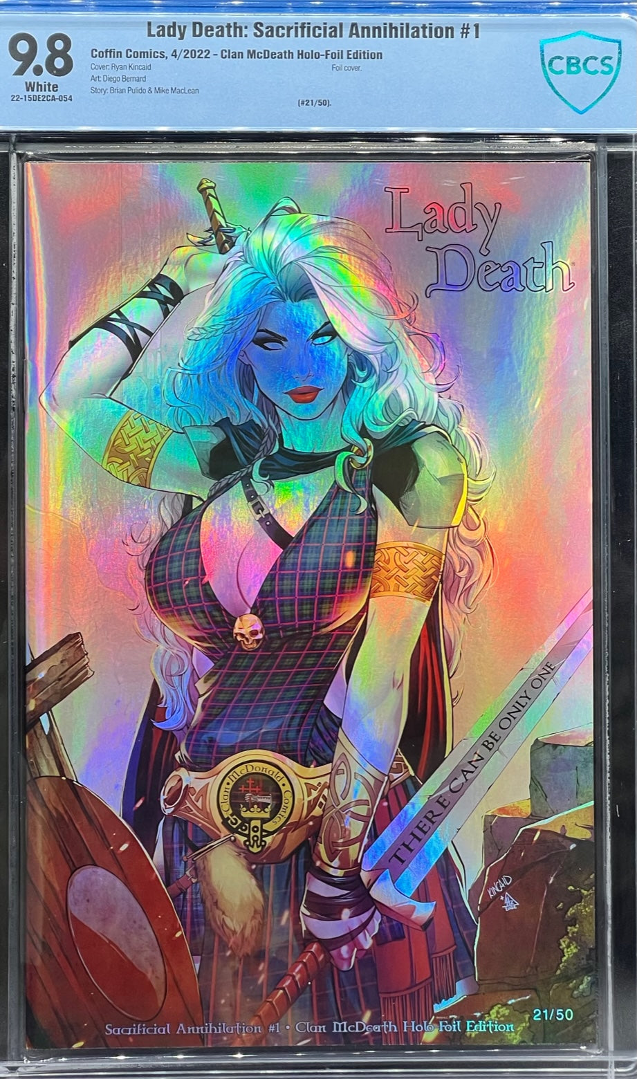 Lady Death: Sacrificial Annihilation #1 Clan McDeath Holo-Foil Edition CBCS 9.8 Blue Label