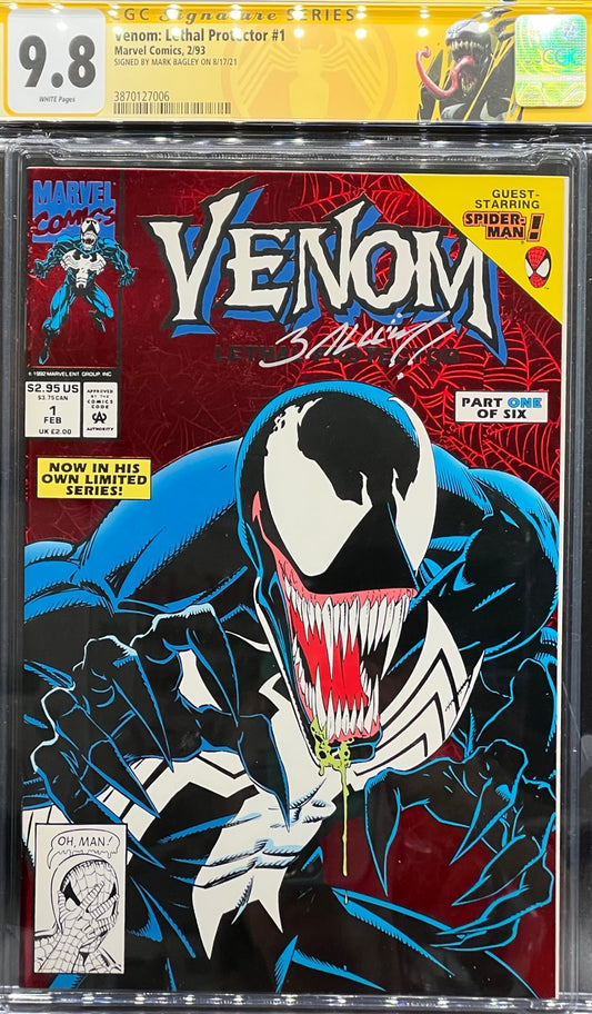 Venom: Lethal Protector #1 (1993) CGC Signature Series 9.8 Yellow Label Mark Bagley