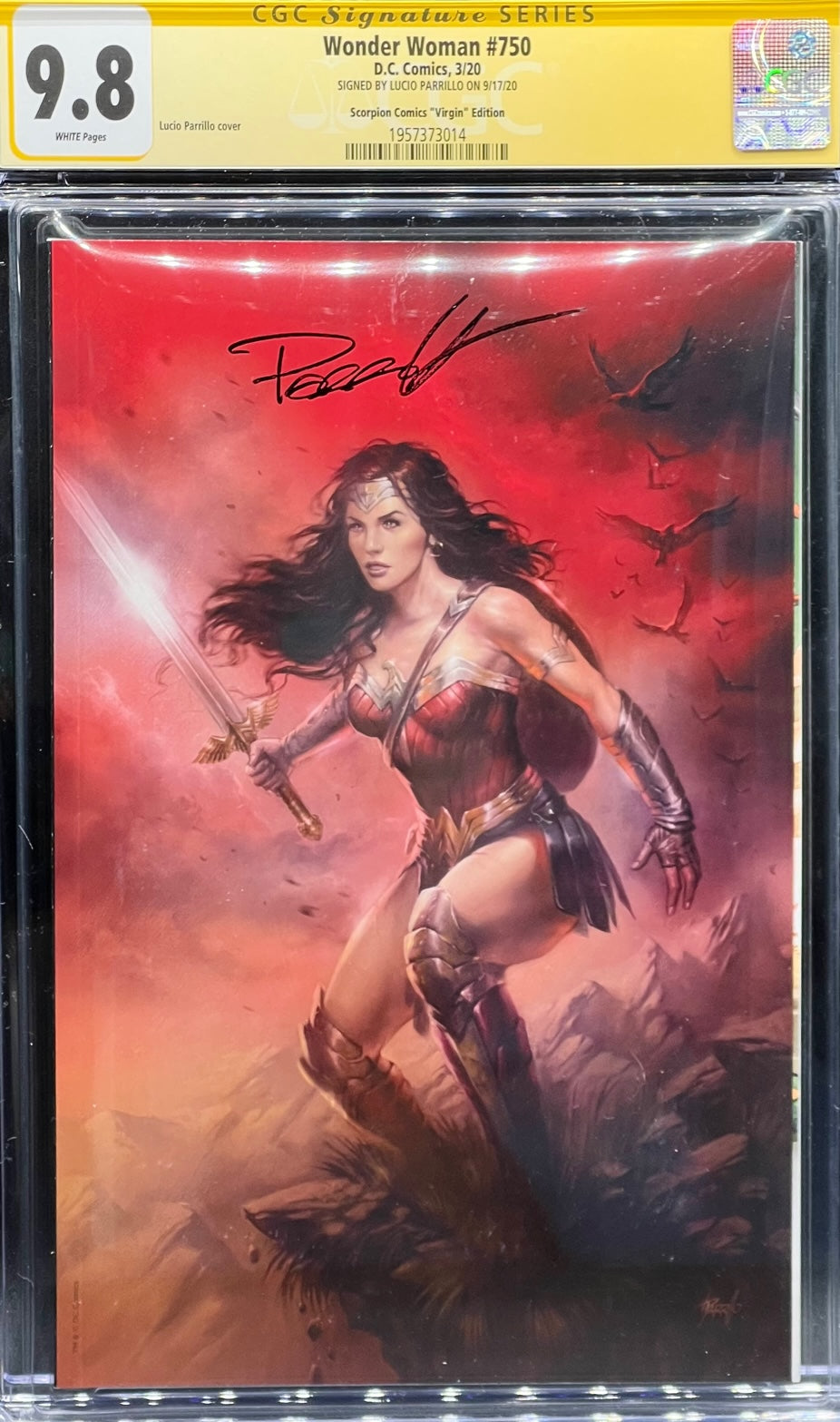 Wonder Woman #750 Scorpion Comics Virgin Edition CGC Signature Series Yellow Label 9.8 Lucio Parrillo