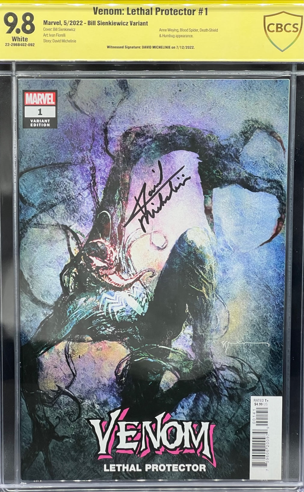 Venom: Lethal Protector #1 Bill Sienkiewicz Variant CBCS 9.8 Yellow Label David Michelinie