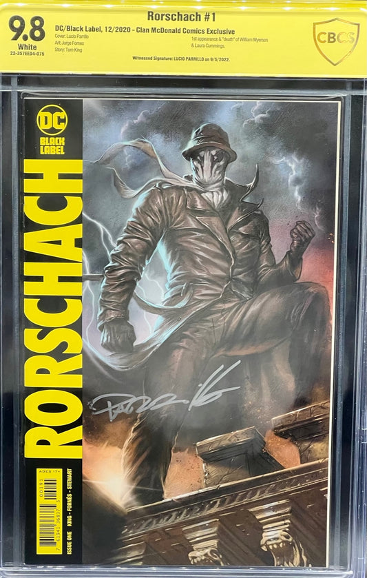 Rorschach #1 Clan McDonald Comics Exclusive CBCS 9.8 Yellow Label Lucio Parrillo