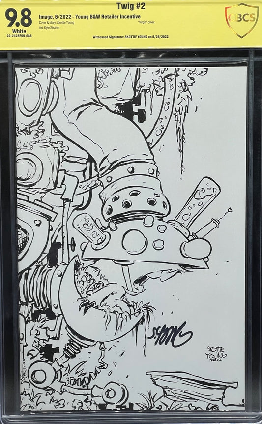 Twig #2 Young B&W Retailer Incentive CBCS 9.8 Yellow Label Skottie Young