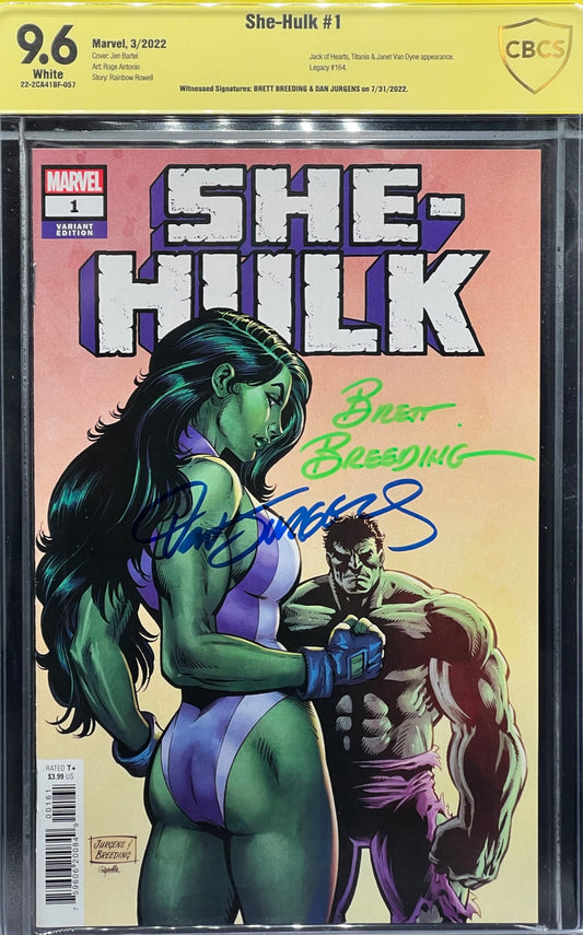 She-Hulk #1 Dan Jurgens Retailer Incentive CBCS 9.6 Yellow Label Breeding & Jurgens