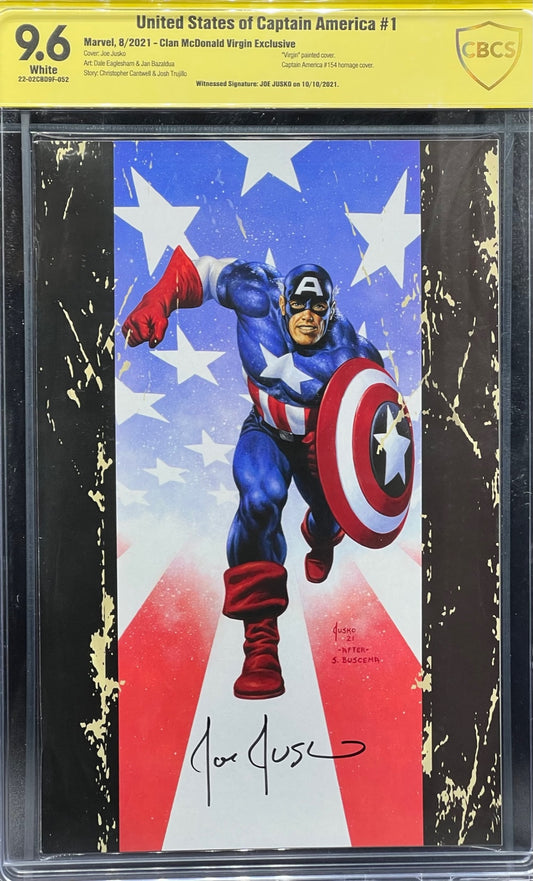 United States of Captain America #1 Clan McDonald Virgin Exclusive CBCS 9.6 Yellow Label Joe Jusko