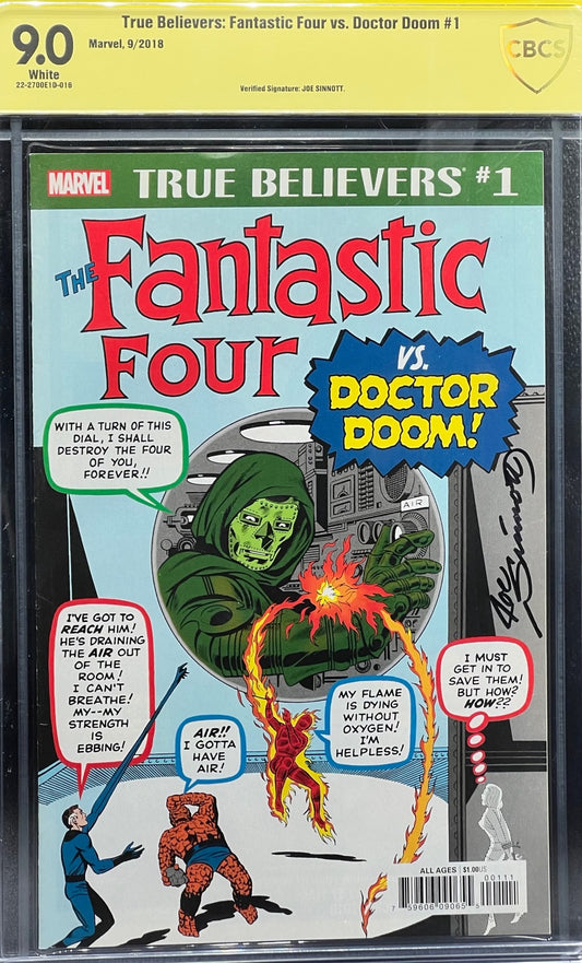 True Believers: Fantastic Four vs. Doctor Doom #1 CBCS 9.0 Yellow Label Joe Sinnott