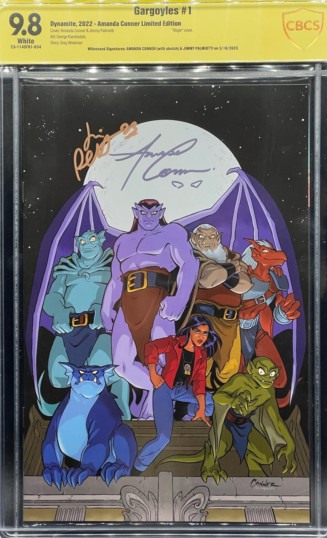 Gargoyles #1 Amanda Conner Limited Edition CBCS 9.8 Yellow Label ~ DUAL SIGNED!