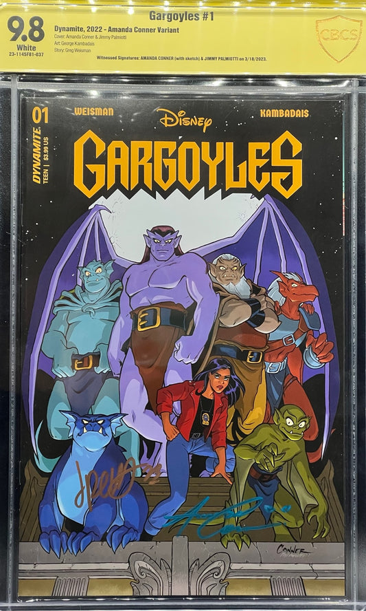 Gargoyles #1 Amanda Conner Variant CBCS 9.8 Yellow Label ~ DUAL SIGNED!