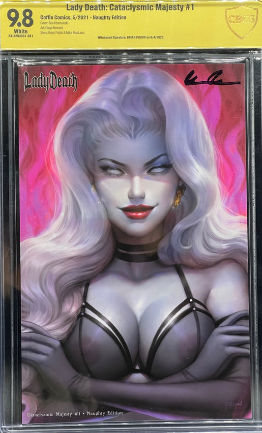 Lady Death: Cataclysmic Majesty #1 Naughty Edition CBCS 9.8 Yellow Label Brian Pulido