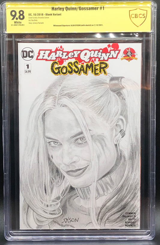 Harley Quinn/Gossamer #1 Sketch Cover CBCS 9.8 Yellow Label Alan Dyson