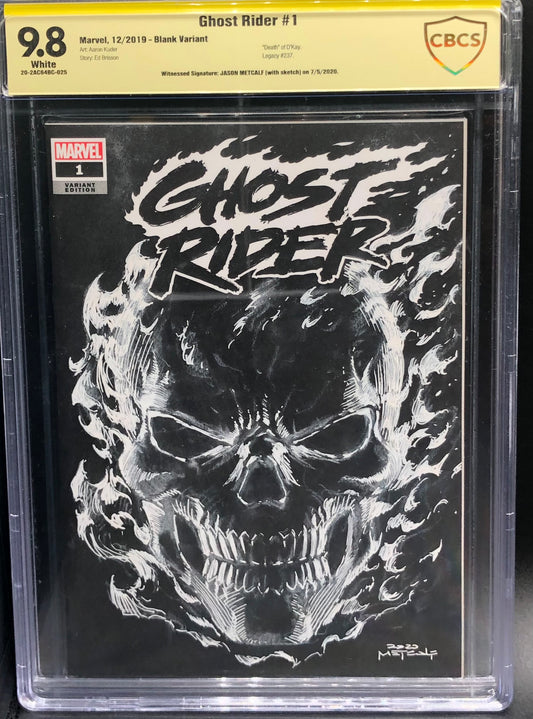 Ghost Rider #1 Sketch Cover CBCS 9.8 Yellow Label Jason Metcalf