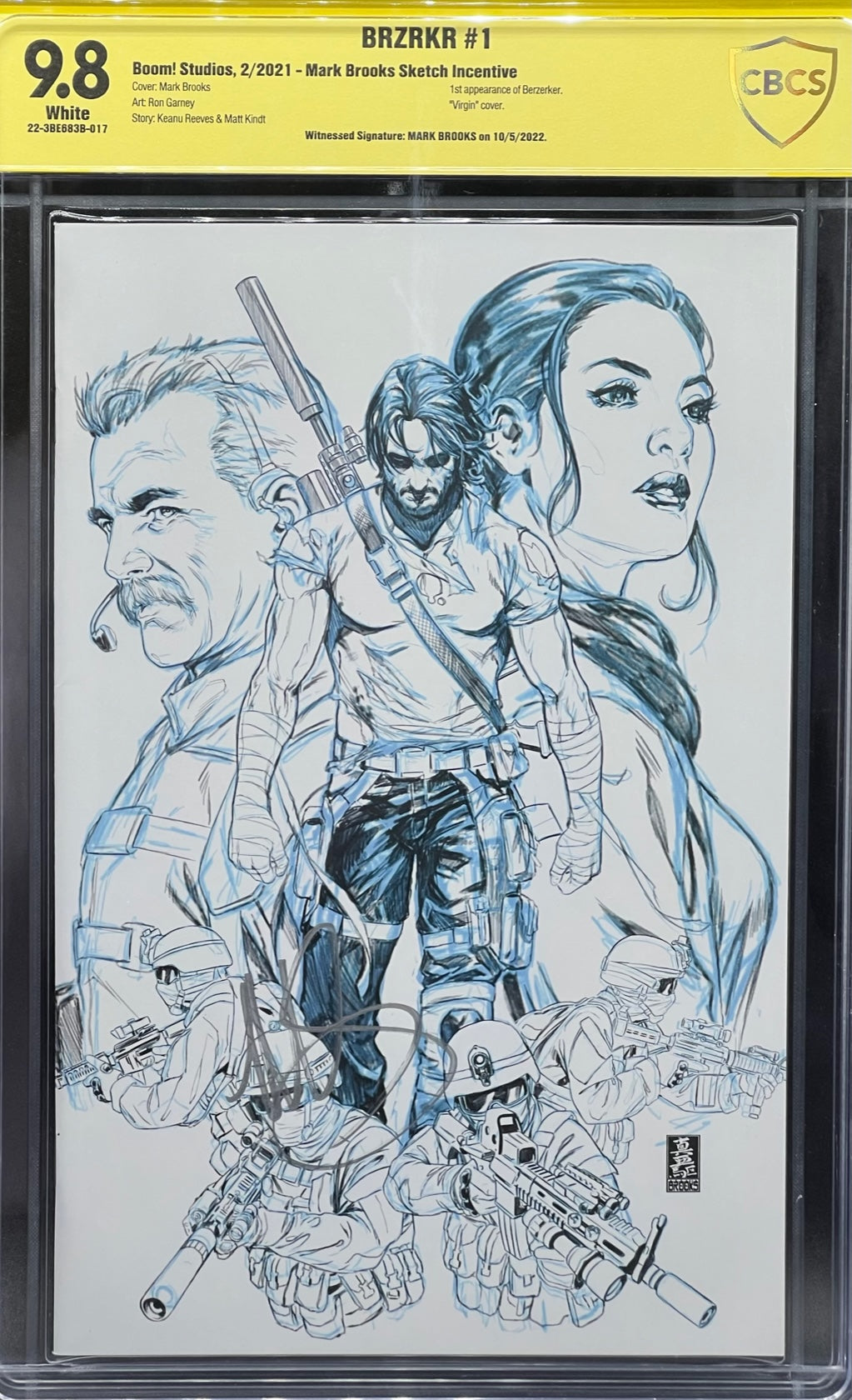 BRZRKR #1 Mark Brooks Sketch Incentive CBCS 9.8 Yellow Label